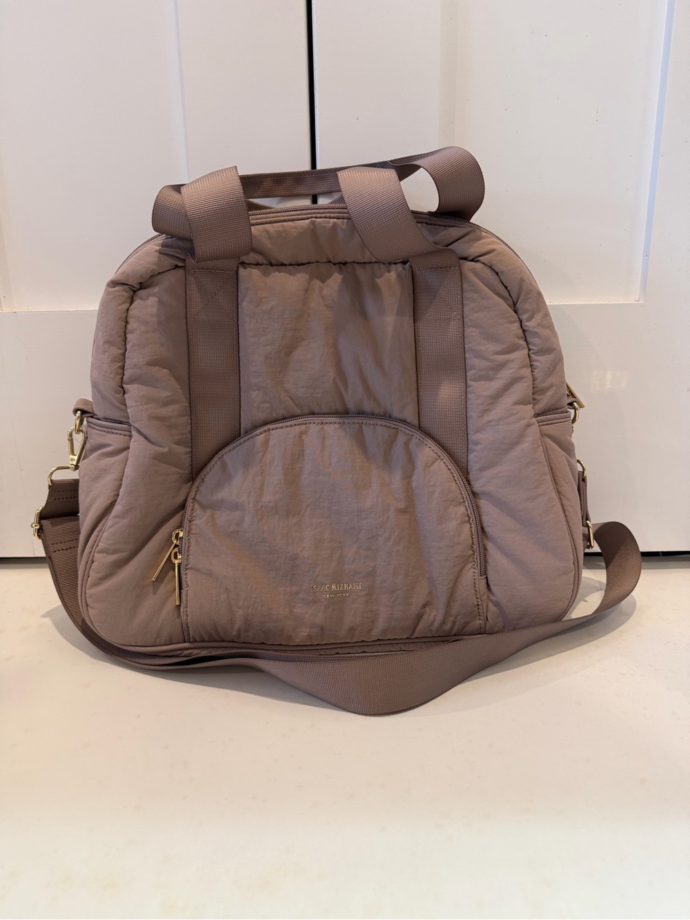 Isaac Mizrahi Bianca Dome Overnighter Bag in Mauve